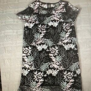 Floral Sequin Black Dress